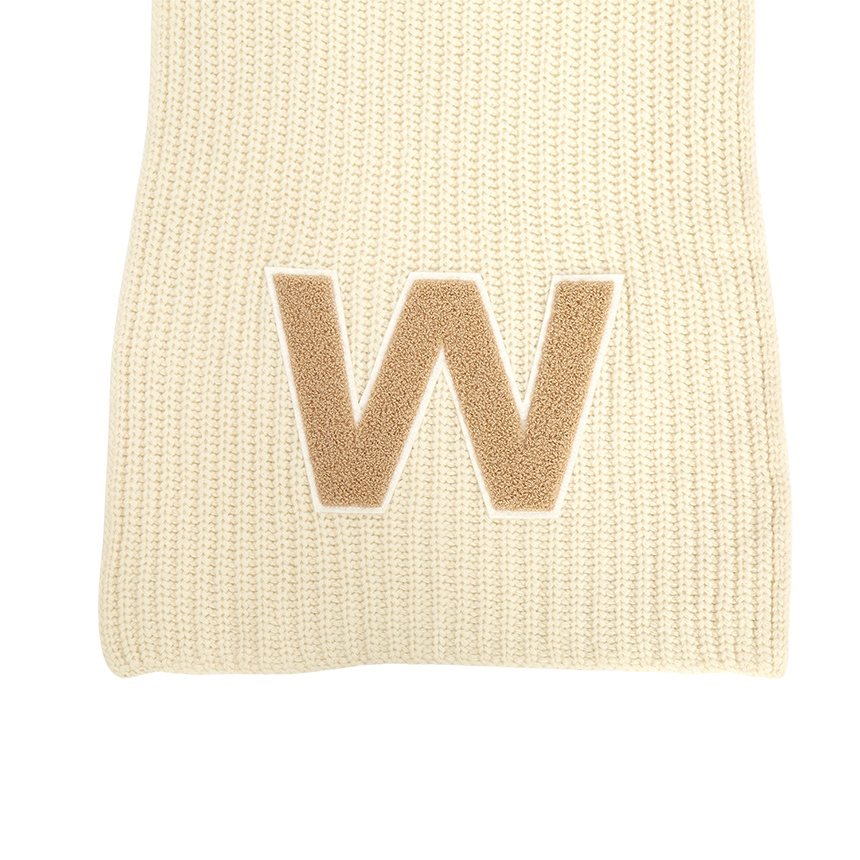 Weekend Max Mara Logo Knitted Scarf In Nude