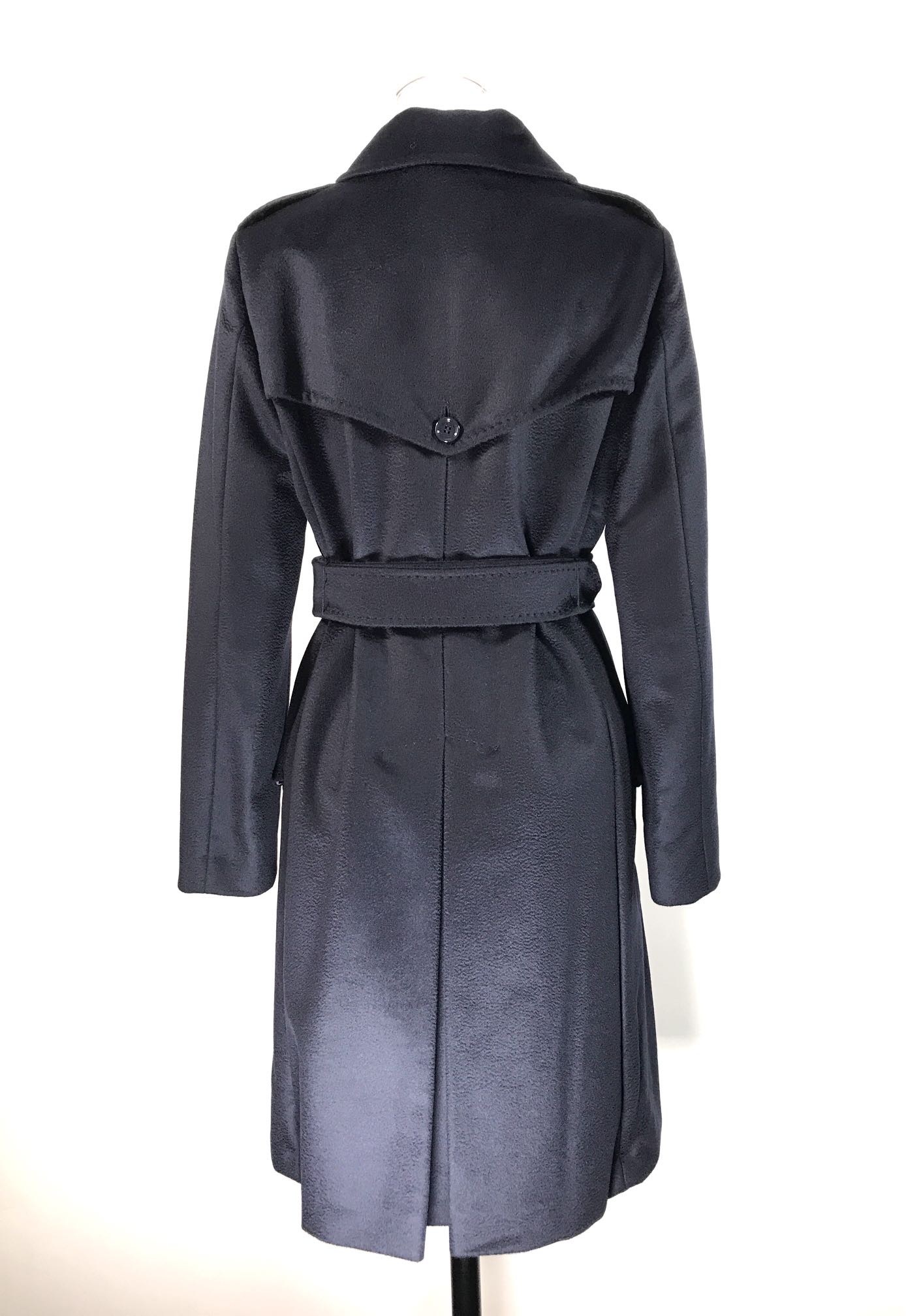 Max Mara Lace-up Coat In Black