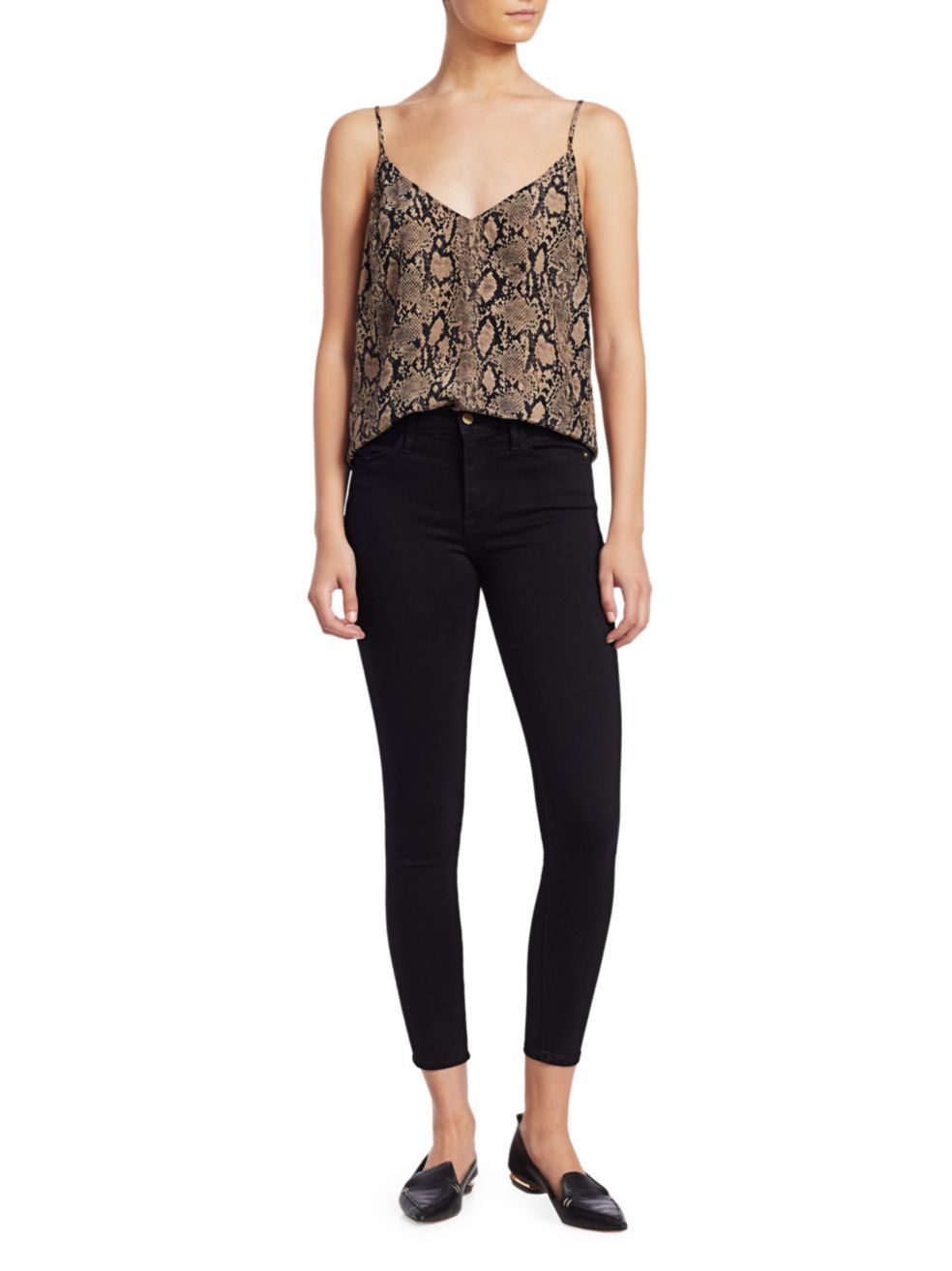 Frame Le High Skinny Jeans Billups Chewed In Black