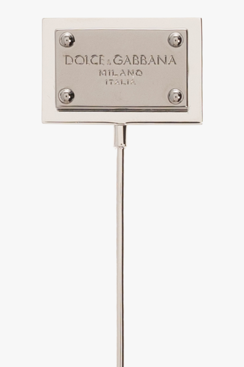 Dolce & Gabbana Logo-plaque Drop Brooch In White