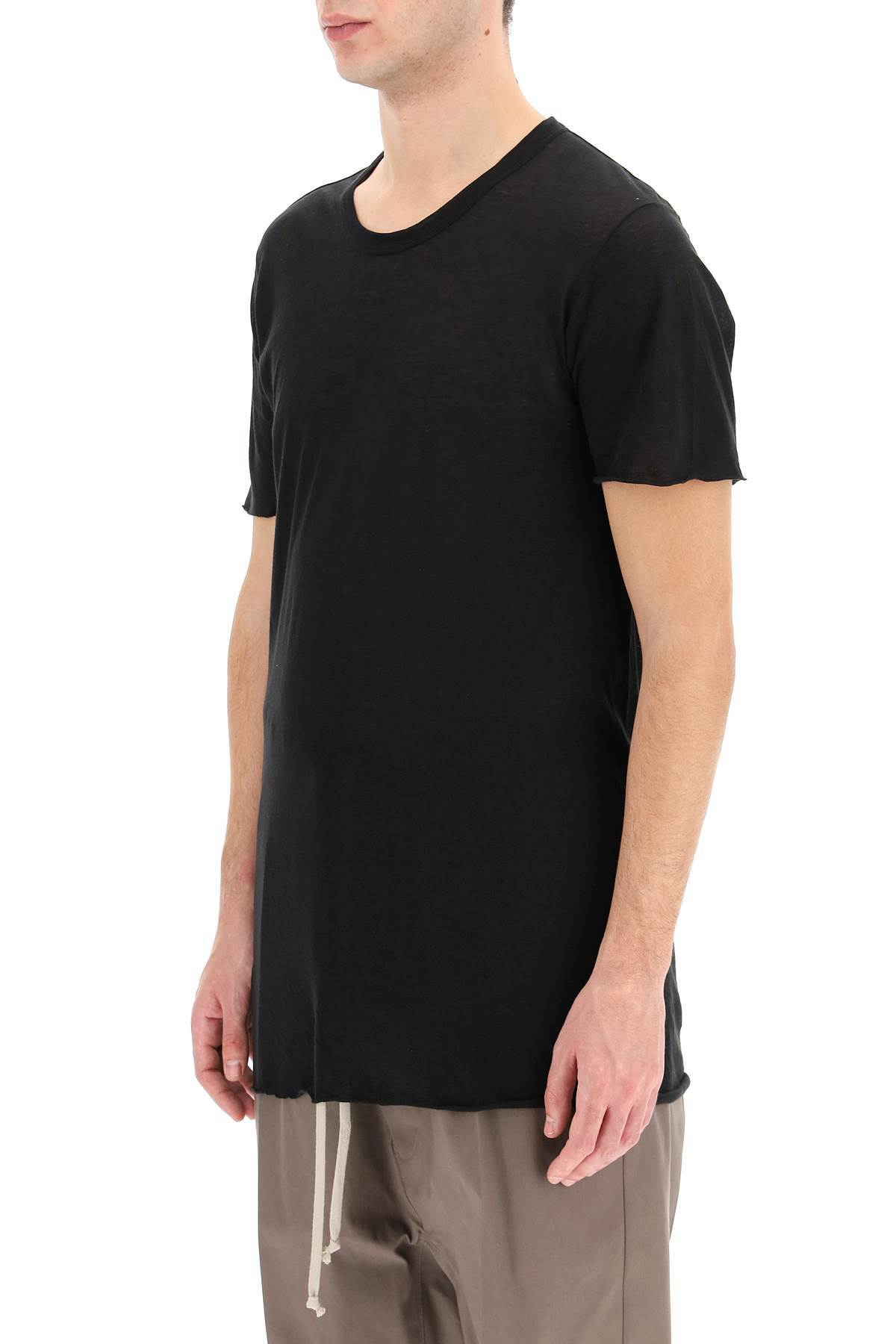 Rick Owens Semi-sheer Round Neck T-shirt In Black