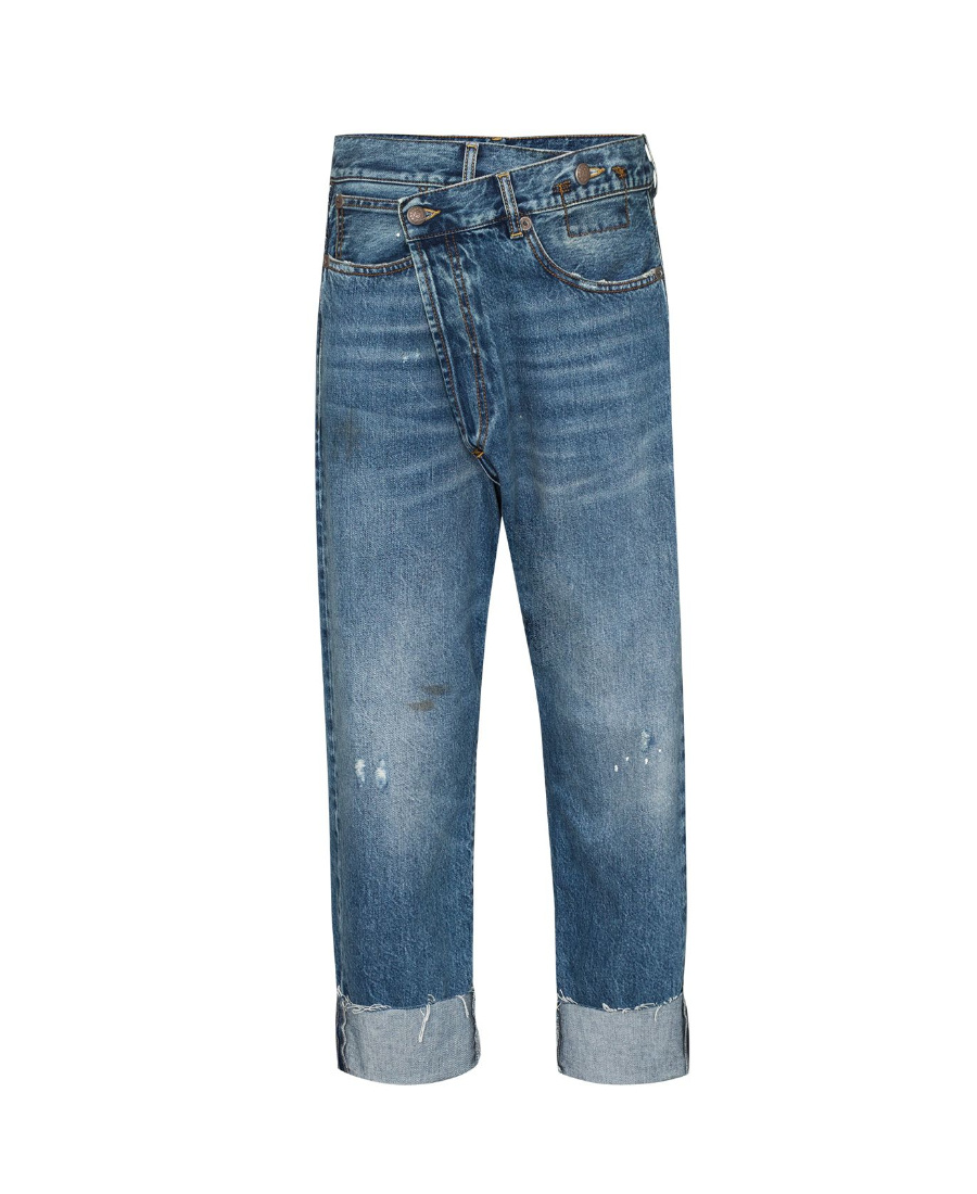 R13 Blue Crossover Jeans In Blue