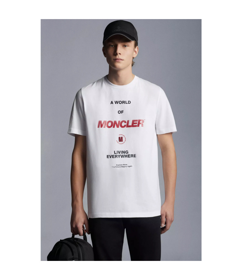 Moncler Logo Print T-shirt In White