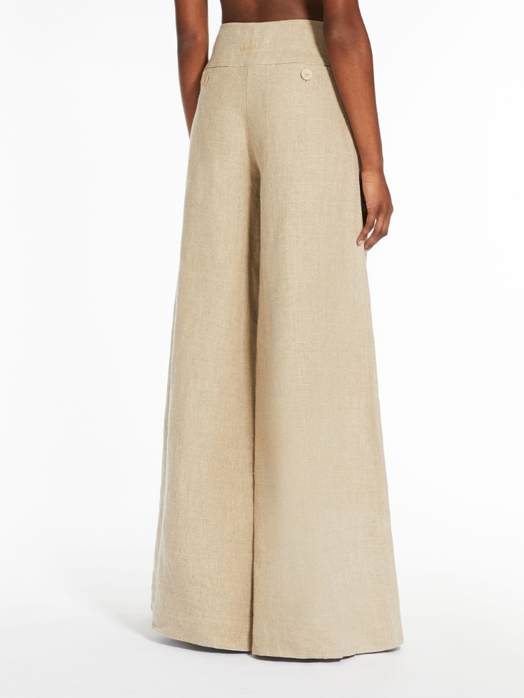Max Mara Wide-legged Casual Pants In Brown