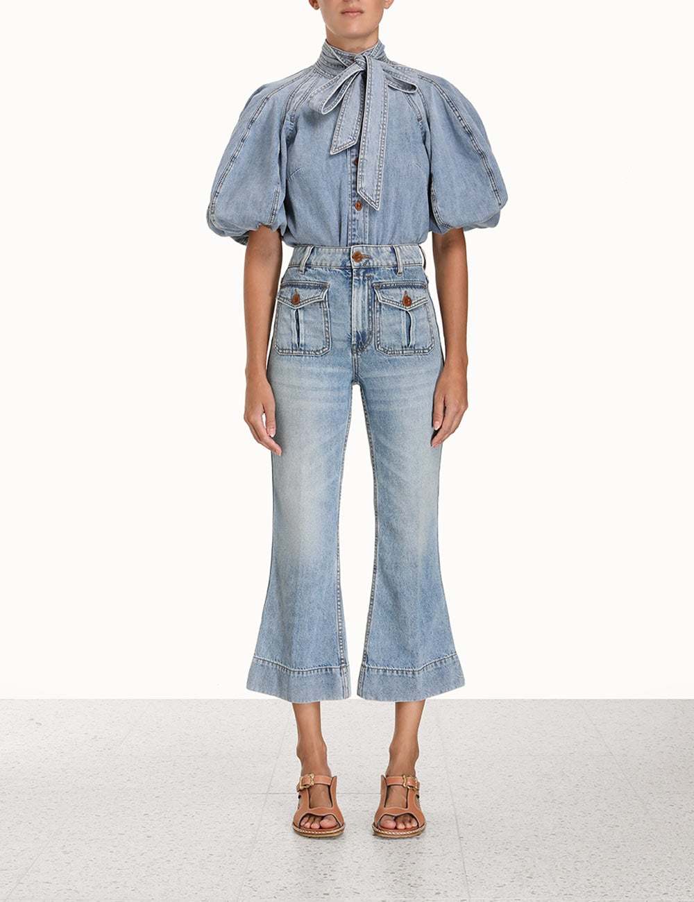 Zimmermann Flared Jeans In Gray