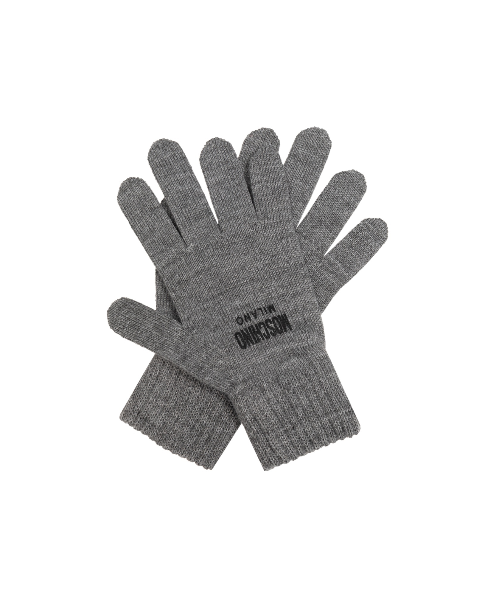 Moschino Five-finger Gloves In Gray