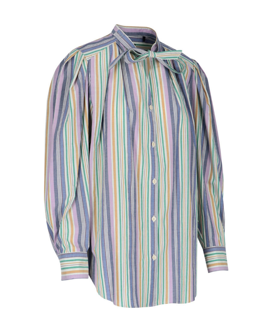 Isabel Marant Tiverna Striped Cotton Poplin Shirt In Gray
