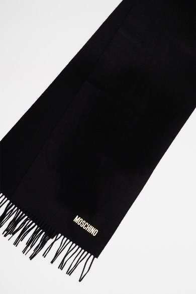 Moschino Fringed Scarf In Black
