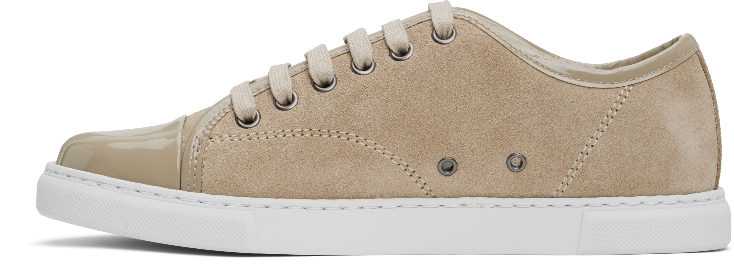 Lanvin Dbb1 Sneakers In Suede And Patent Leather For Women In Gray