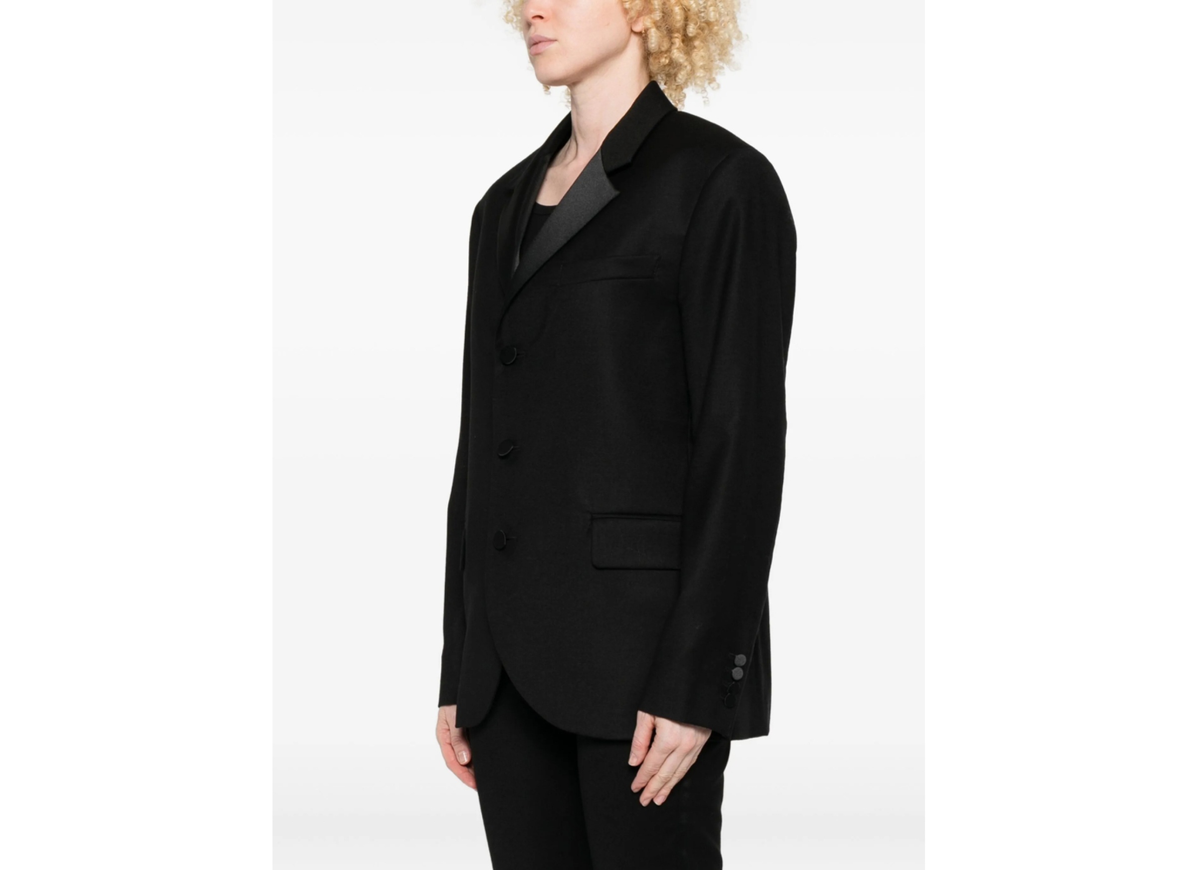 Barena Venezia Satin-lapel Three-button Blazer In Black