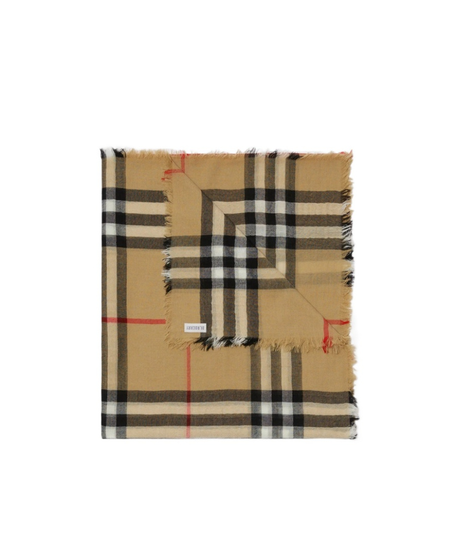BURBERRY BURBERRY CHECKED FRAYED-EDGE SCARF