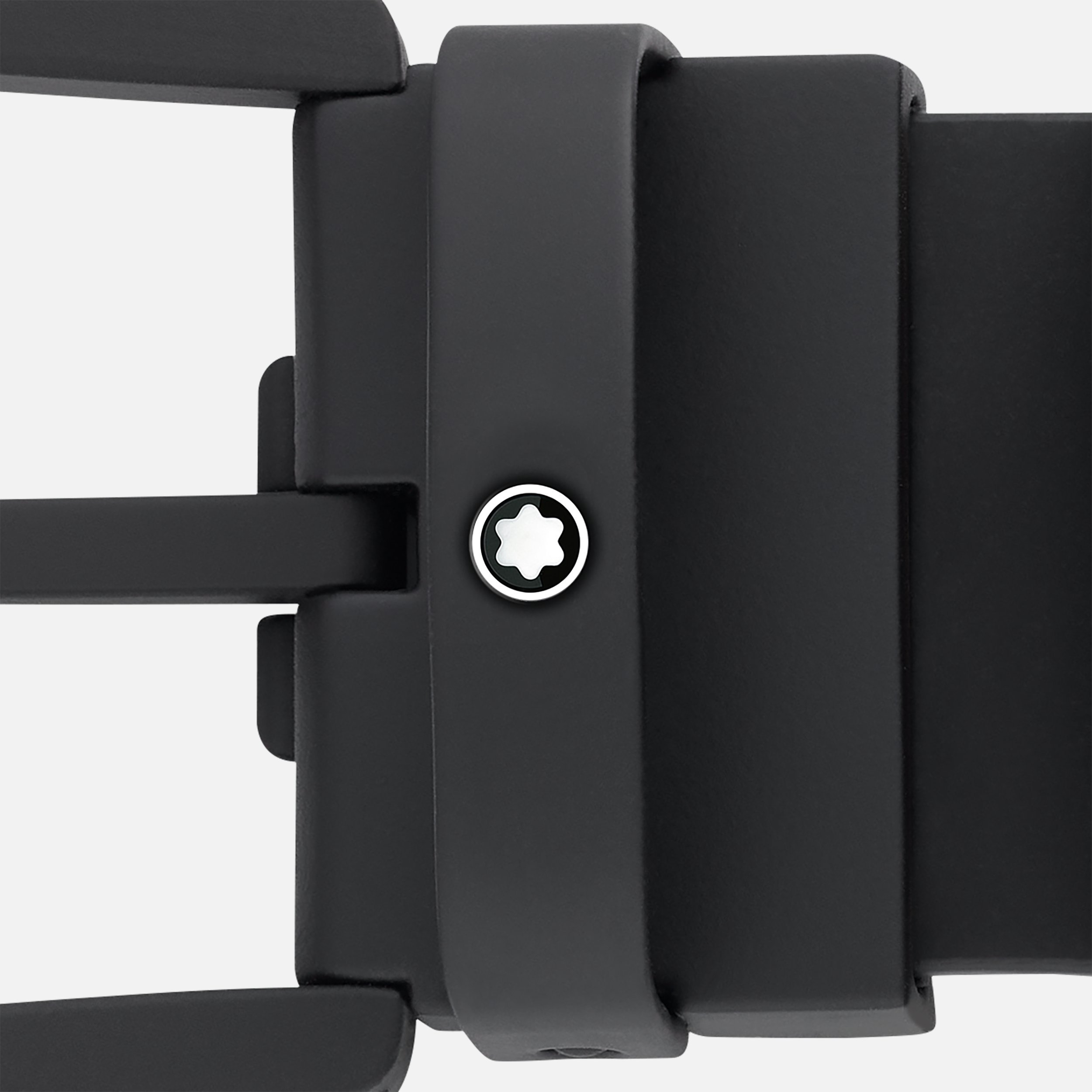Montblanc Leather Buckle Belt In Black