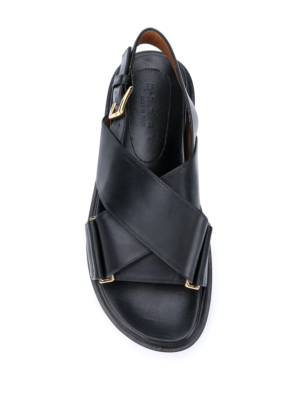 Marni Criss-cross Fussbett Sandals In Black
