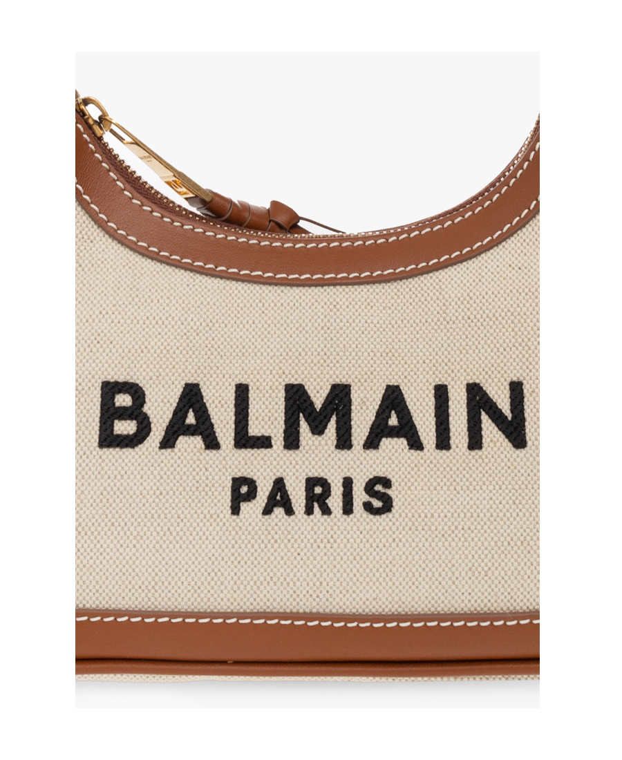 Balmain Logo-print Barmy Shoulder Bag In Nude