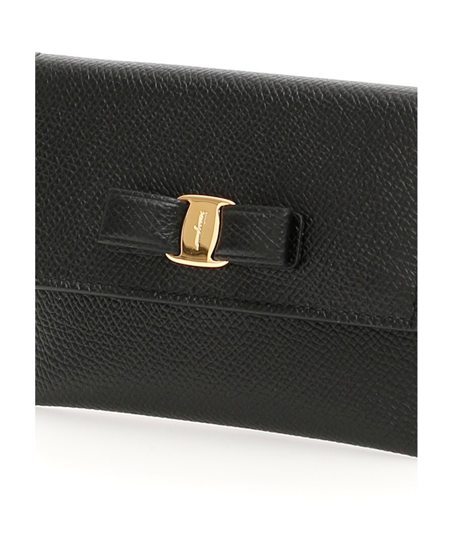 FERRAGAMO SALVATORE FERRAGAMO VARA BOW DETAILED FOLDOVER CARD CASE