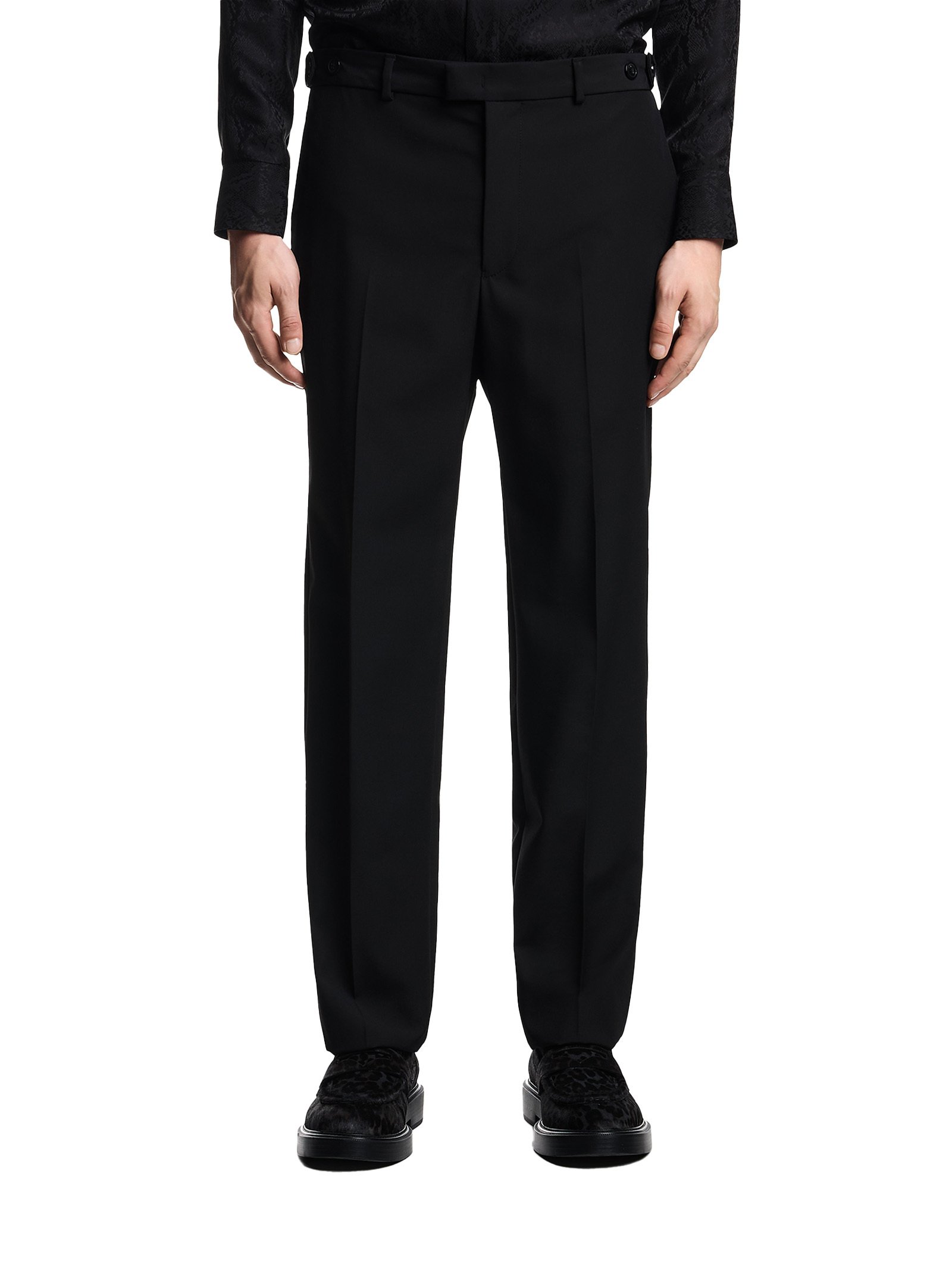 Emporio Armani Trousers With A Pleat In Virgin Wool With A Technical Finish In Black