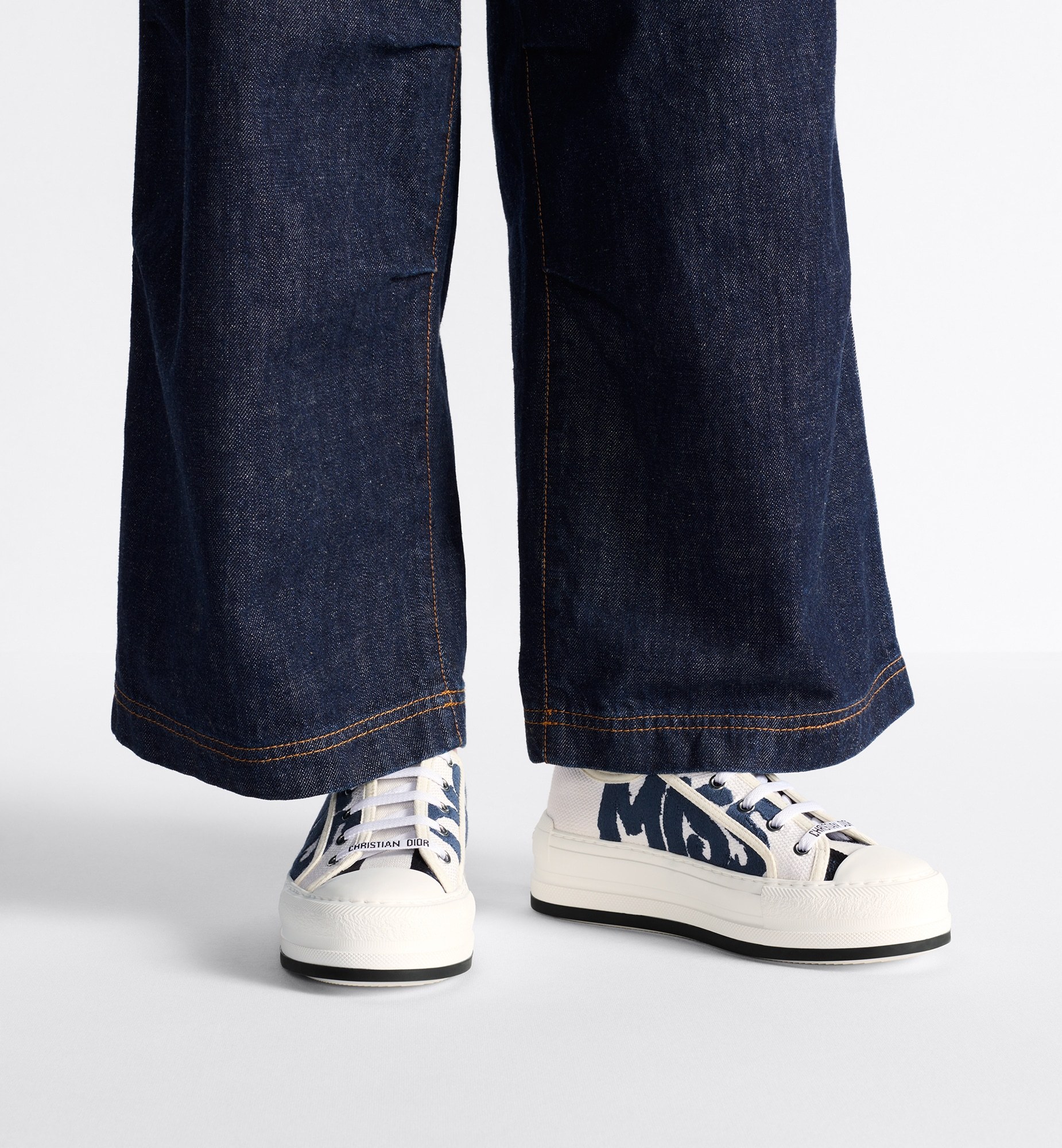 Dior Christian Women Platform Sneakers "walk'n'" In White