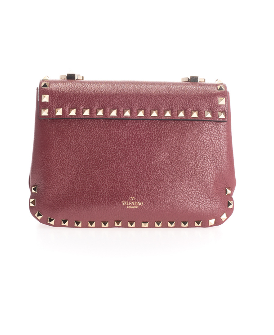 Valentino Decorated Shoulder Bag With Studs In Red