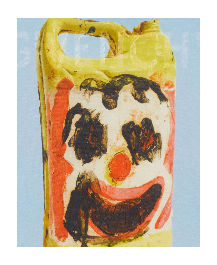 Givenchy Wool And Silk Printed Sweater Men In Blue