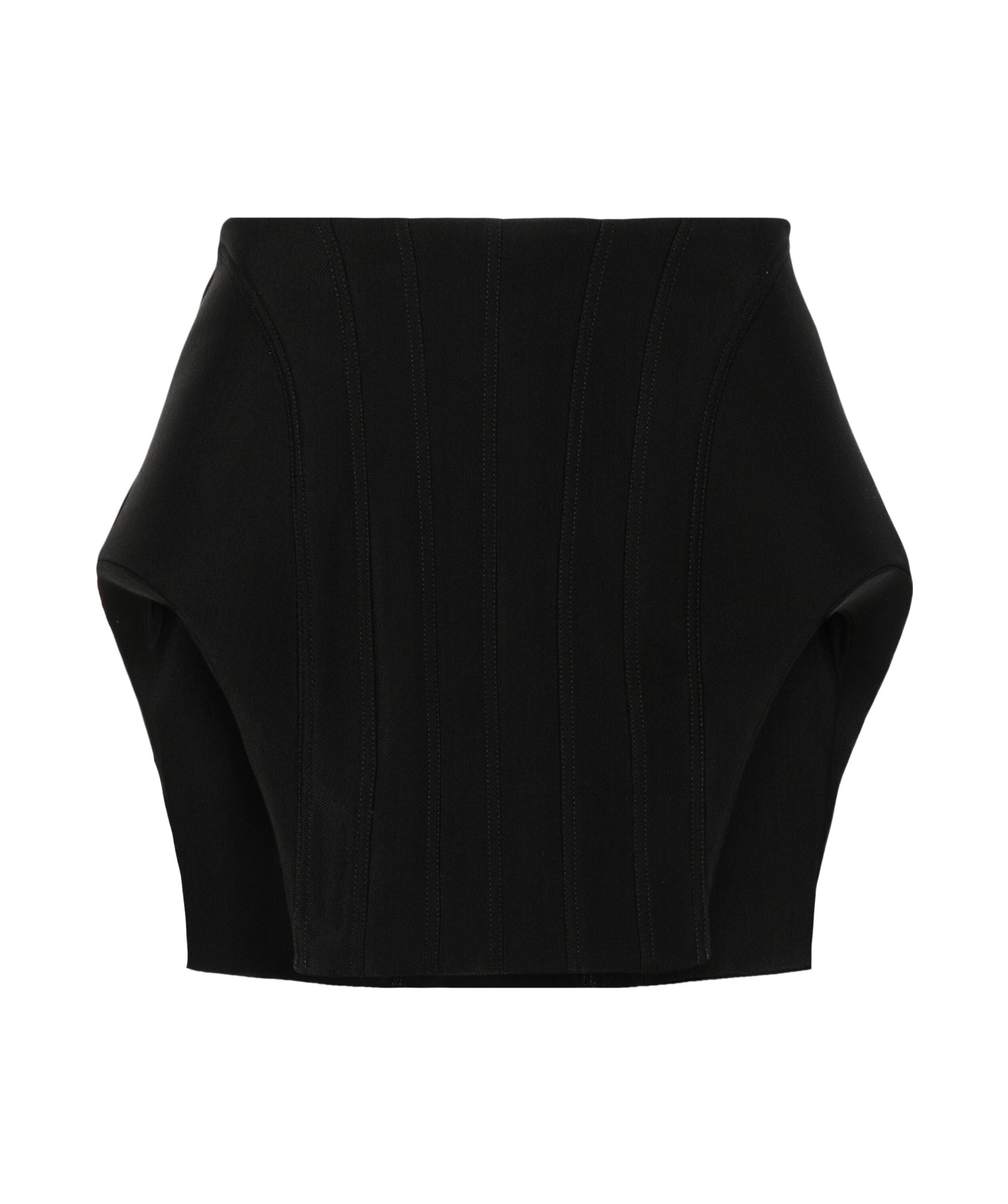 Shop Mugler Corset-inspired Mini Skirt In Black