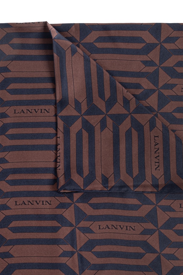 Lanvin Geometric-pattern Silk Scarf In Black