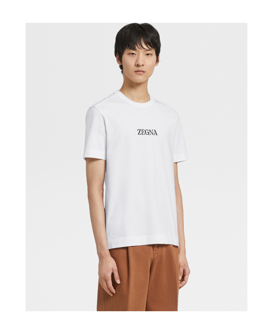 Zegna Tailored Jersey T-shirt With Minimalist Design And Logo In White