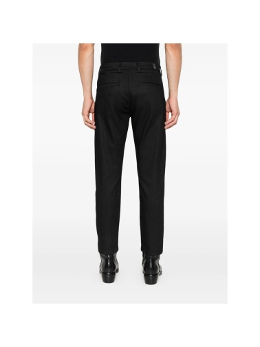 7 For All Mankind Cotton-blend Trousers In Black