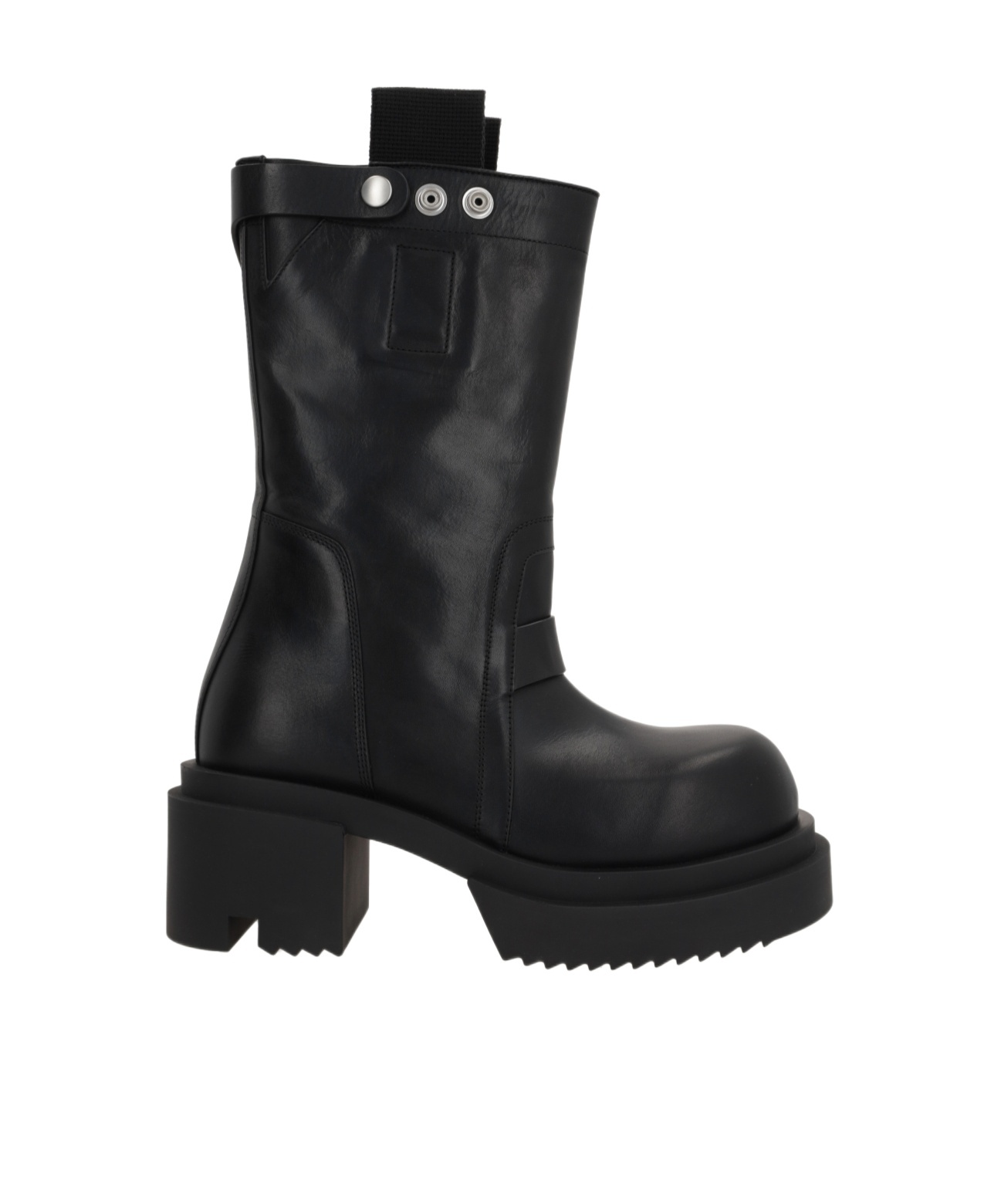 Rick Owens Block Heel Mid-calf Leather Boots In Black