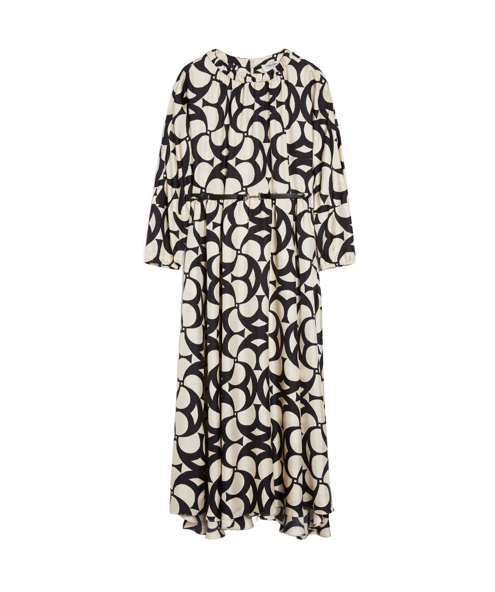 Max Mara Paggio Ivory Stripe Dress In Black