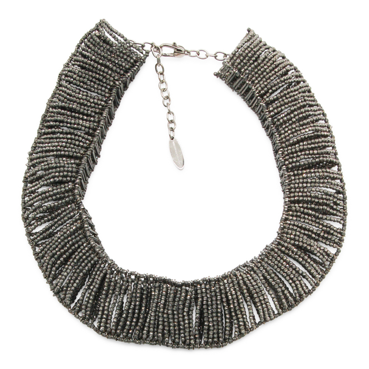 Brunello Cucinelli Adjustable Beaded Necklaces For Every Occasion In Gray