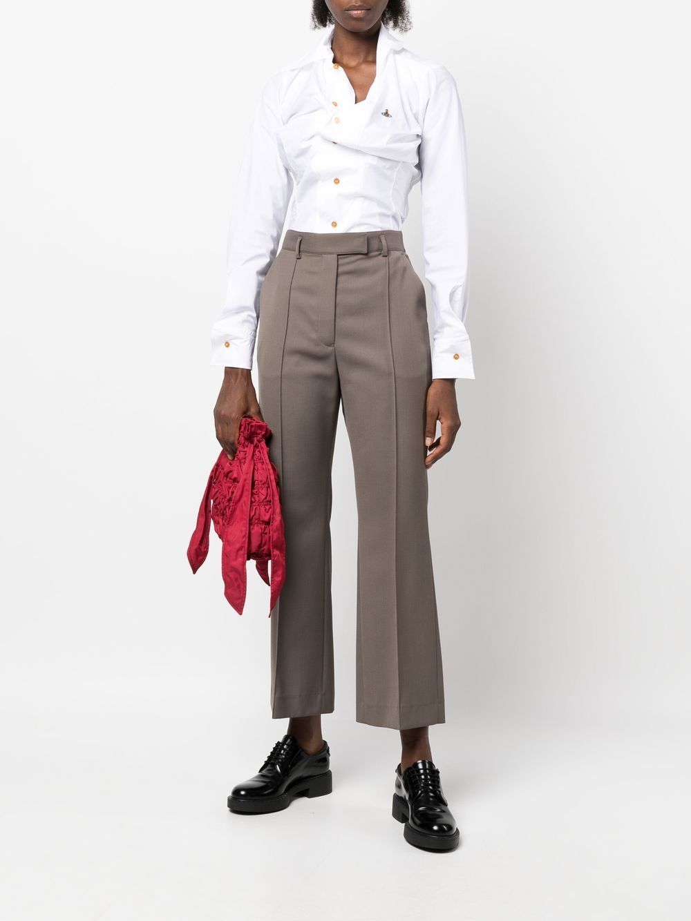 Vivienne Westwood Deconstructed Button-up Shirt In White