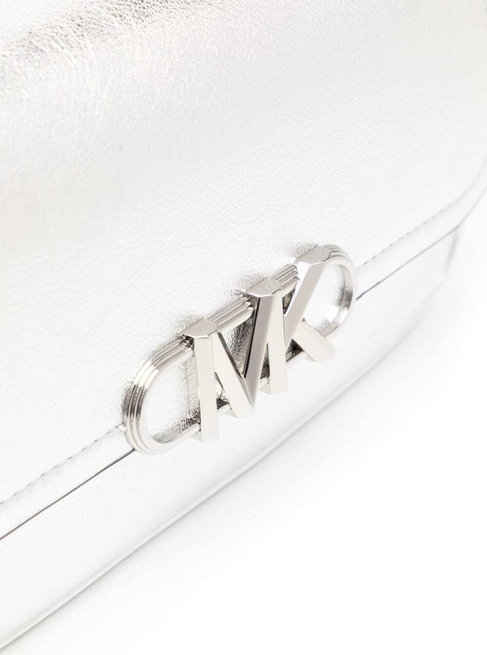 Michael Kors Silver-tone Medium Parker Shoulder Bag In White