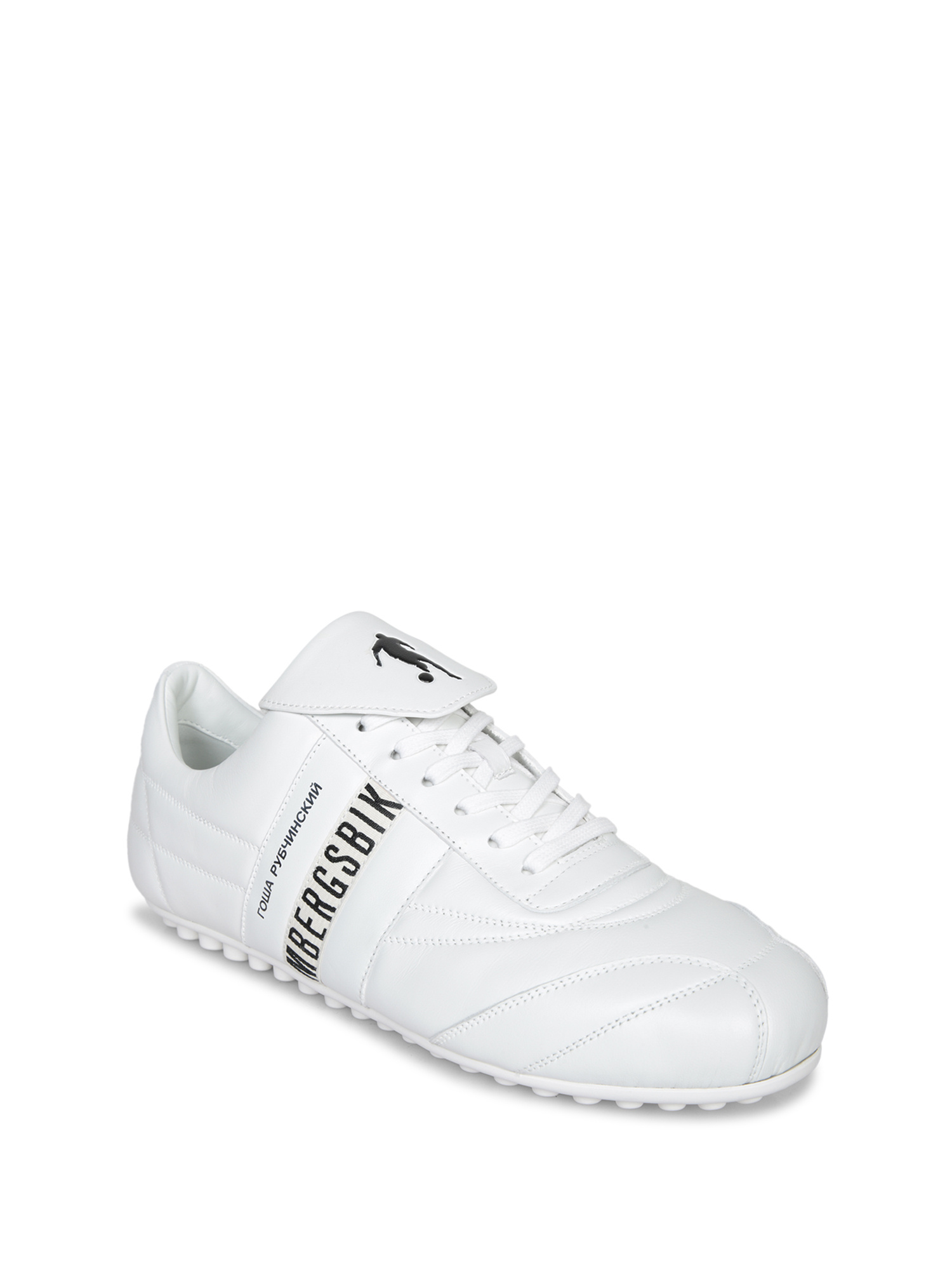 Bikkembergs X Gosha Quilted Leather Sneakers In White