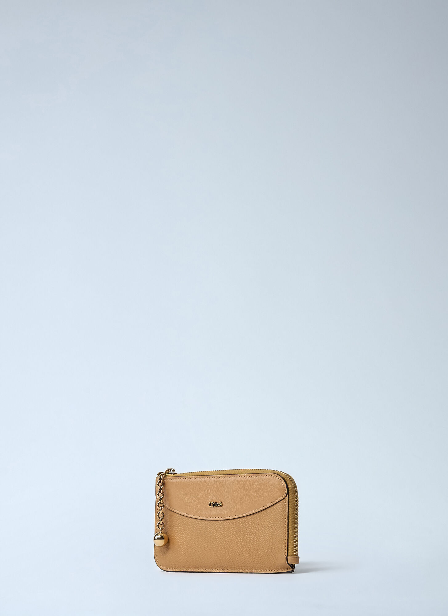 Chloé Zip-around Chain Wallet In Brown