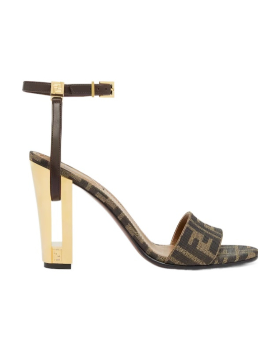 Fendi Delfina 95 Monogram Sandals In Multicolor
