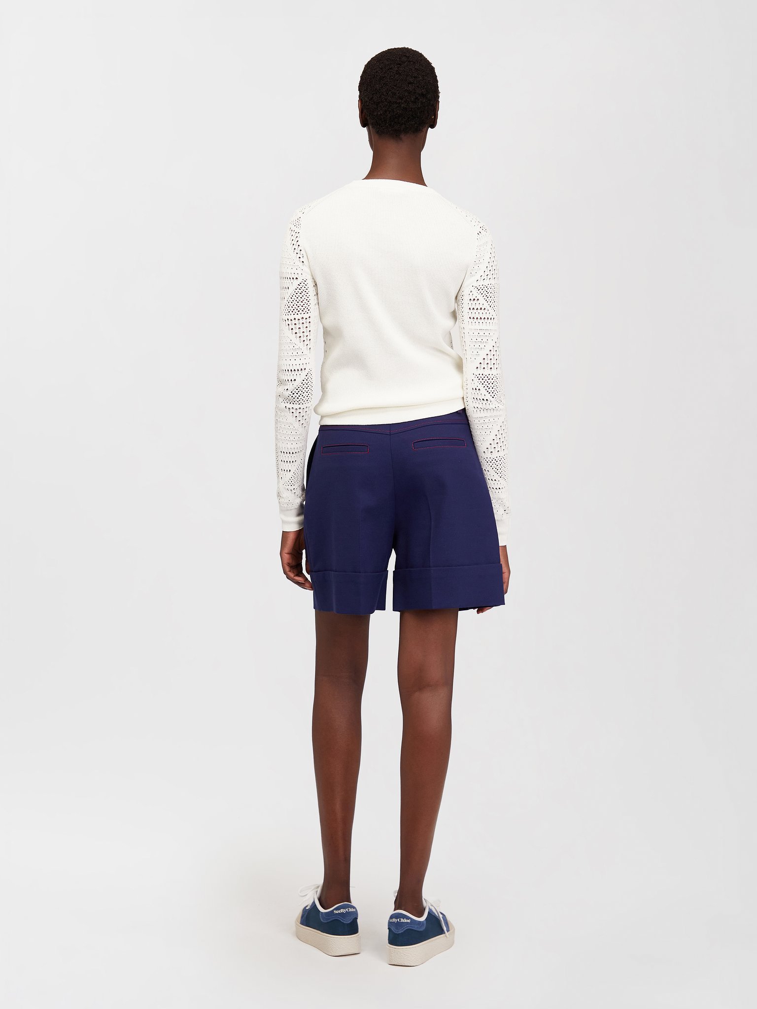See By Chloé Cut-up Bermuda Shorts In Blue