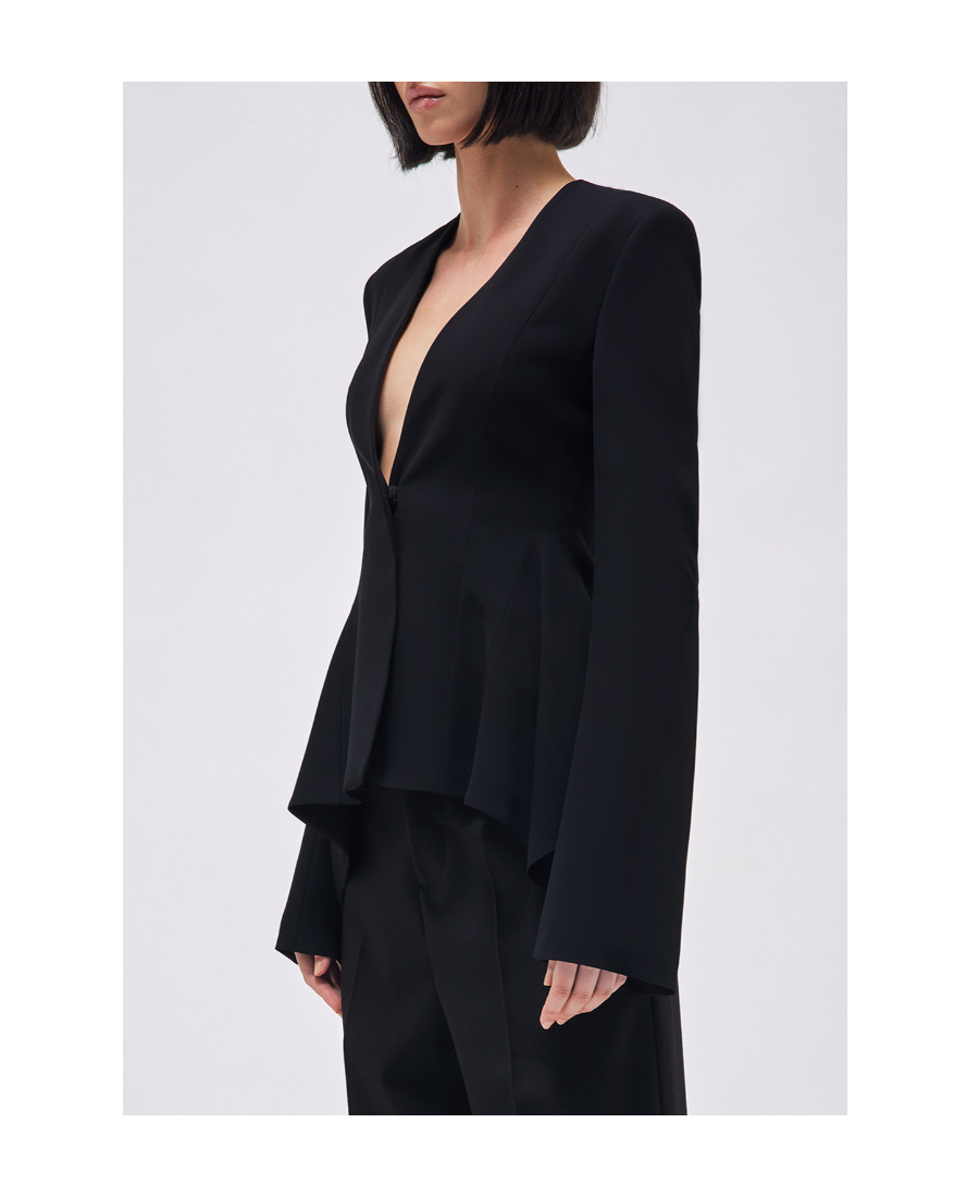 Blumarine Draped Single-breasted Blazer In Black