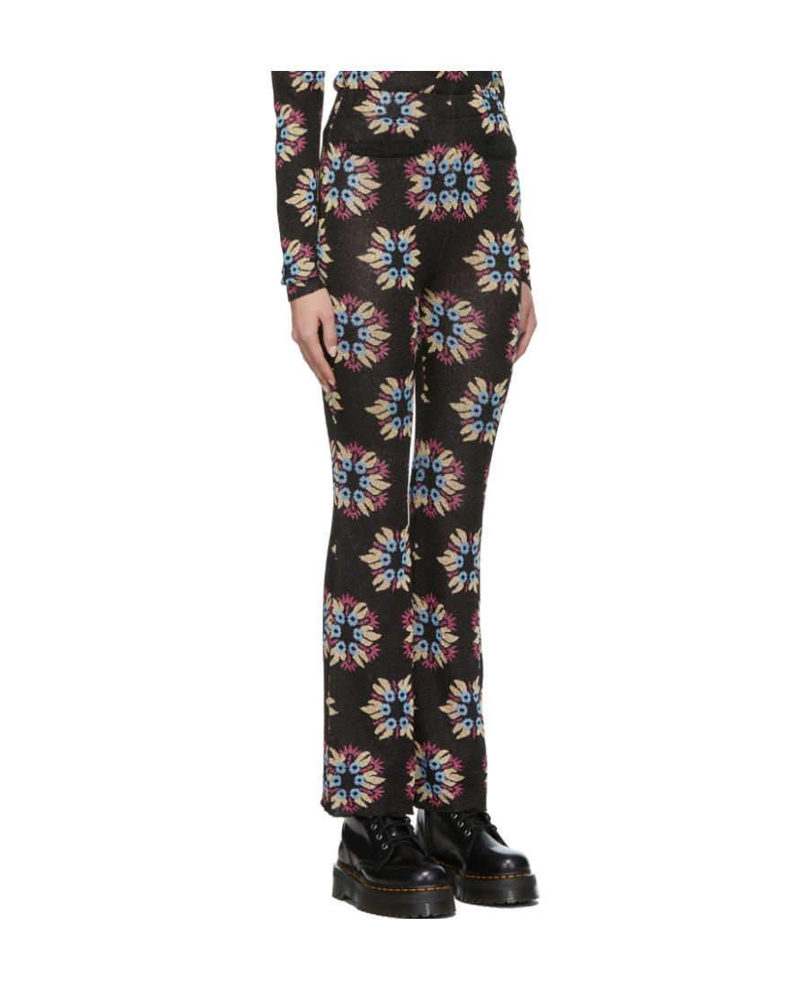 Rabanne Ssense Exclusive Black & Multicolor Jacquard Knit Capsule Flare Trousers In Black