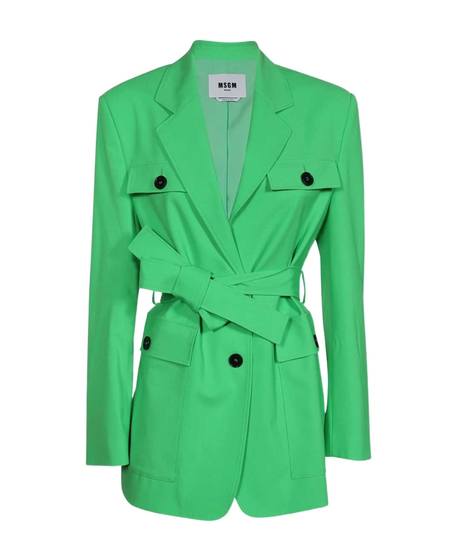 Msgm Virgin Wool Jacket In Green