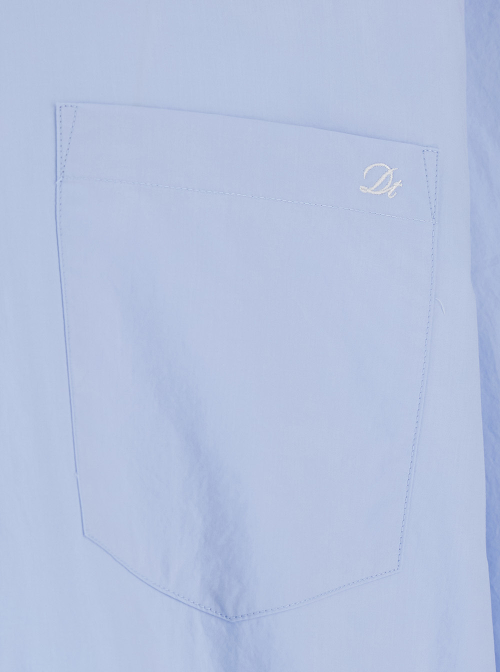 Dunst Light Blue Shirt With Patch Pocket On The Front And Embroidered Logo In Cotton Poplin Man