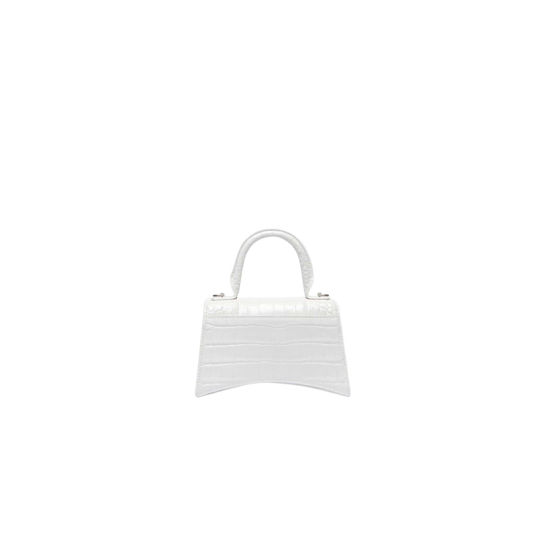 Balenciaga Borsetta Hourglass Xs Con Lavorazione Coccodrillo Da Donna In Bianco In White