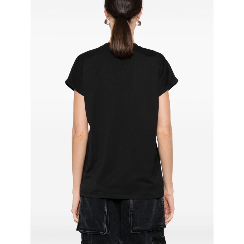 Shop Balmain Flocked T-shirt In Black