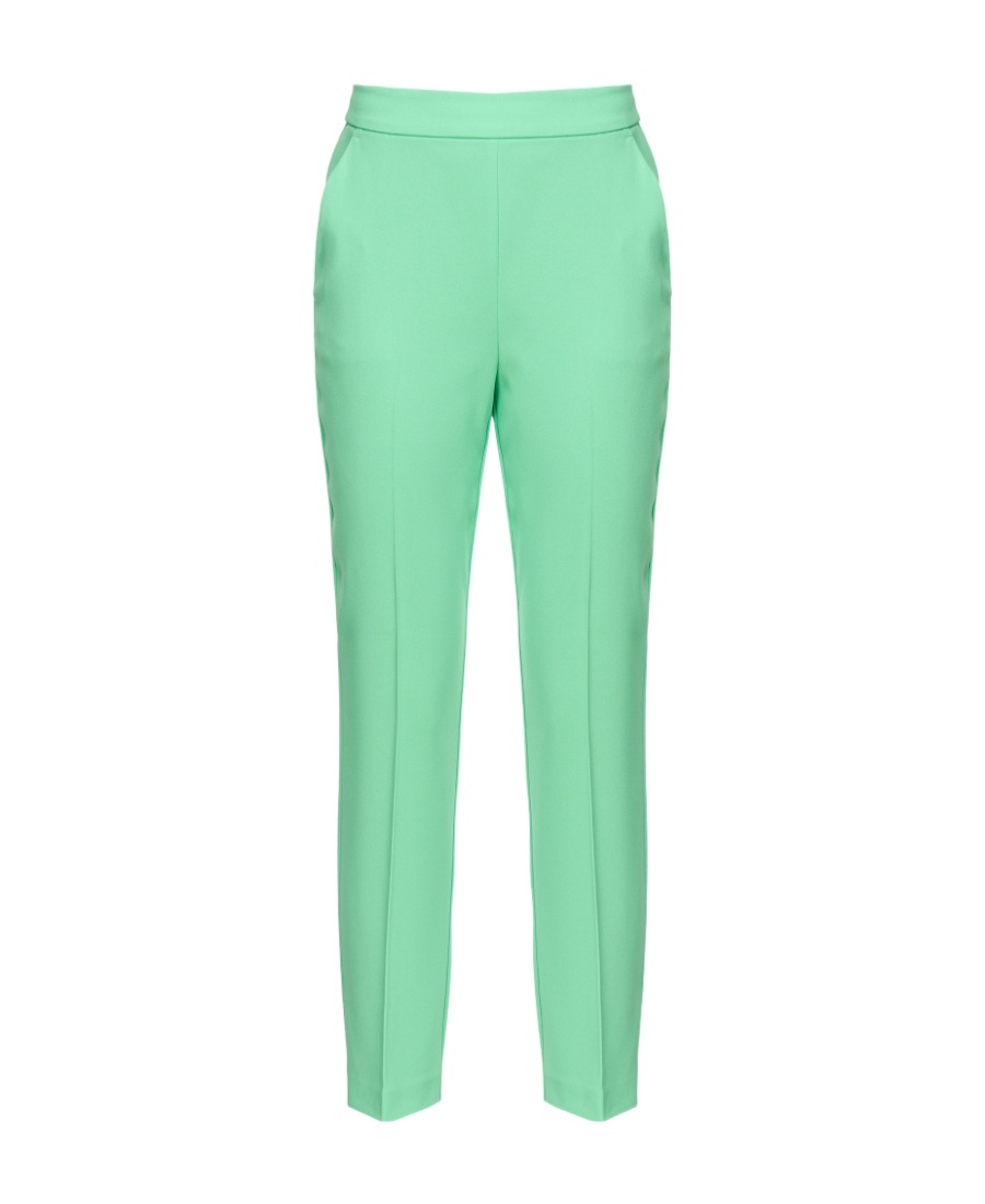 Pinko Pressed-crease Tapered-leg Trousers In Green