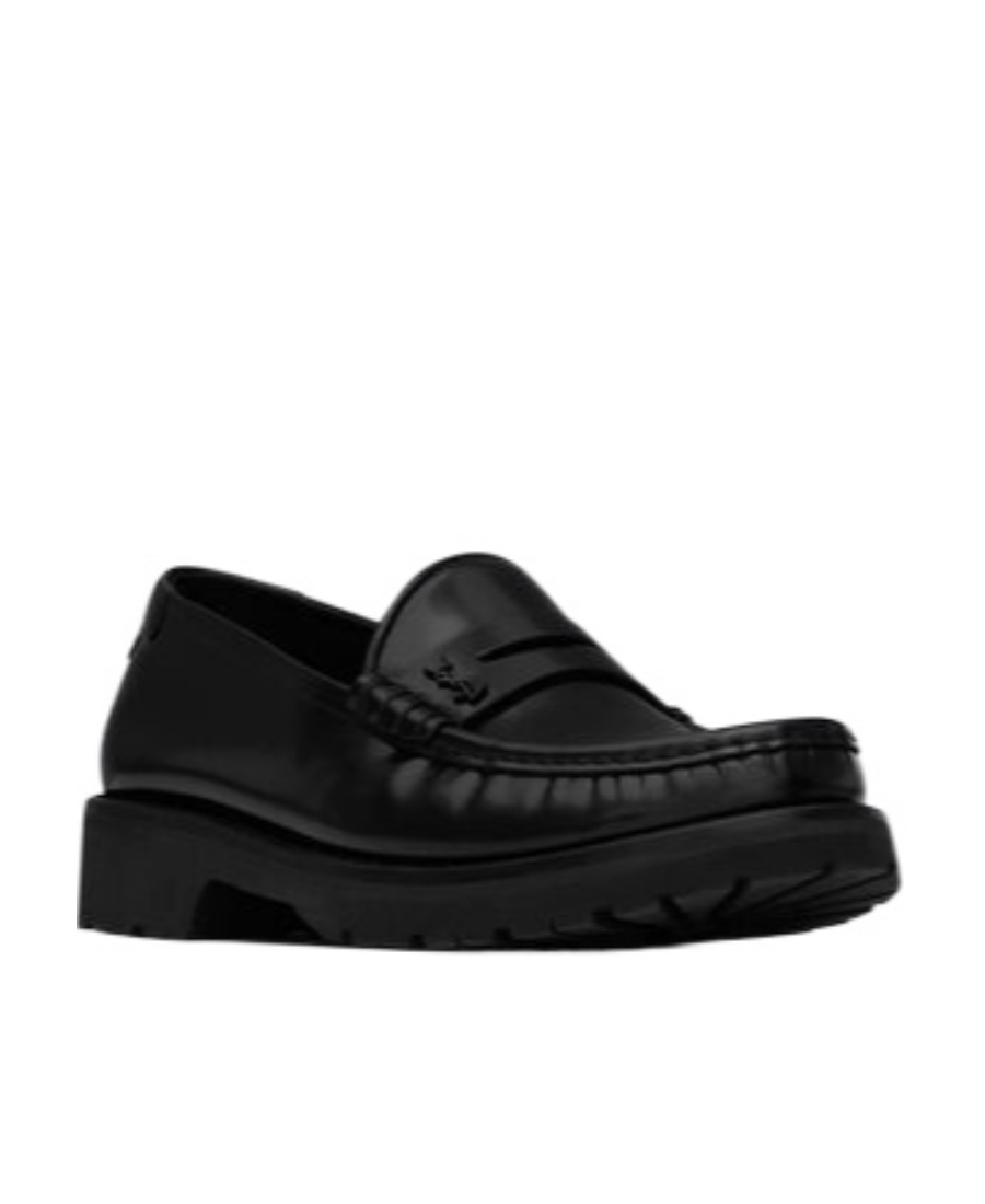 Saint Laurent Le Loafer Chunky Penny Slippers In Black
