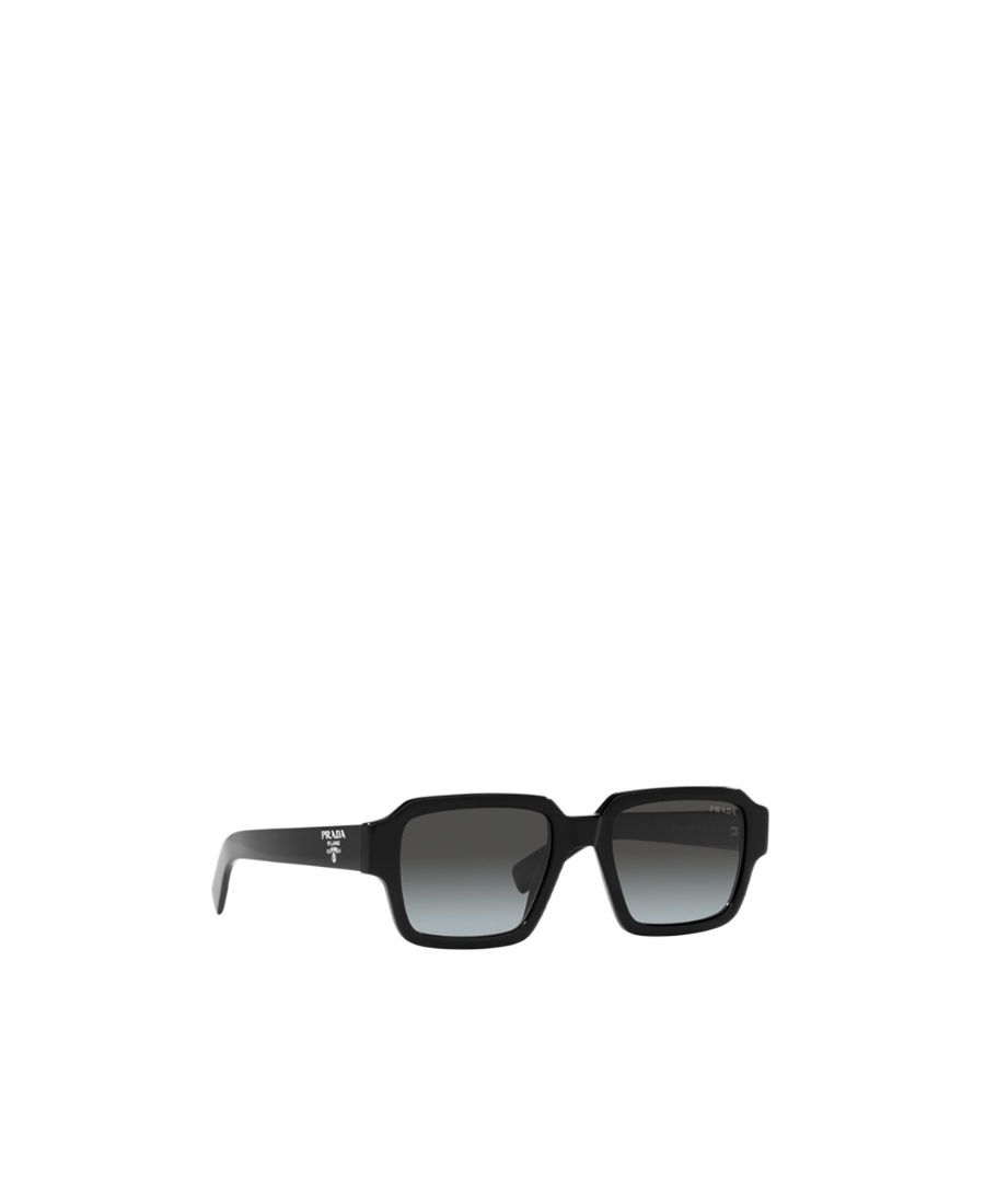 Prada Logo-detail Rectangle-frame Sunglasses In Gray