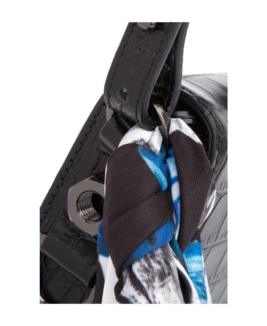 Off-white Crocodile Clip Satchel In Black