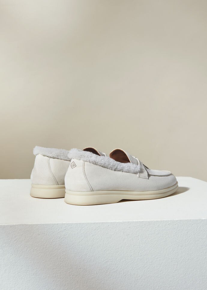 Loro Piana Lacing Loafers In White