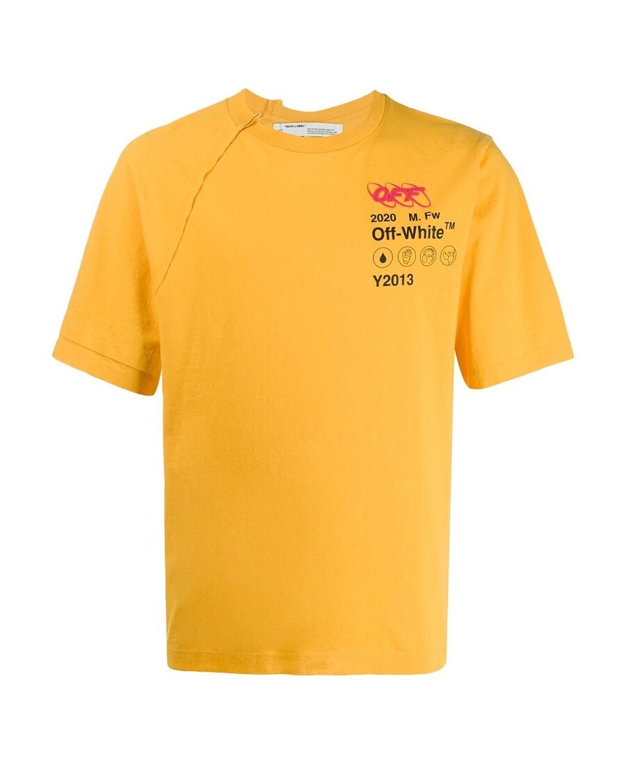 Off-white Fw19 Industrial Y013 Recon Short-sleeve Tee Men Yellow In Orange