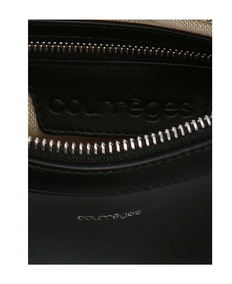 Shop Courrèges Racer Leather Bag In Black