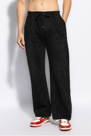 Amiri Distressed Finish Straight-legged Jogging Trousers In Black
